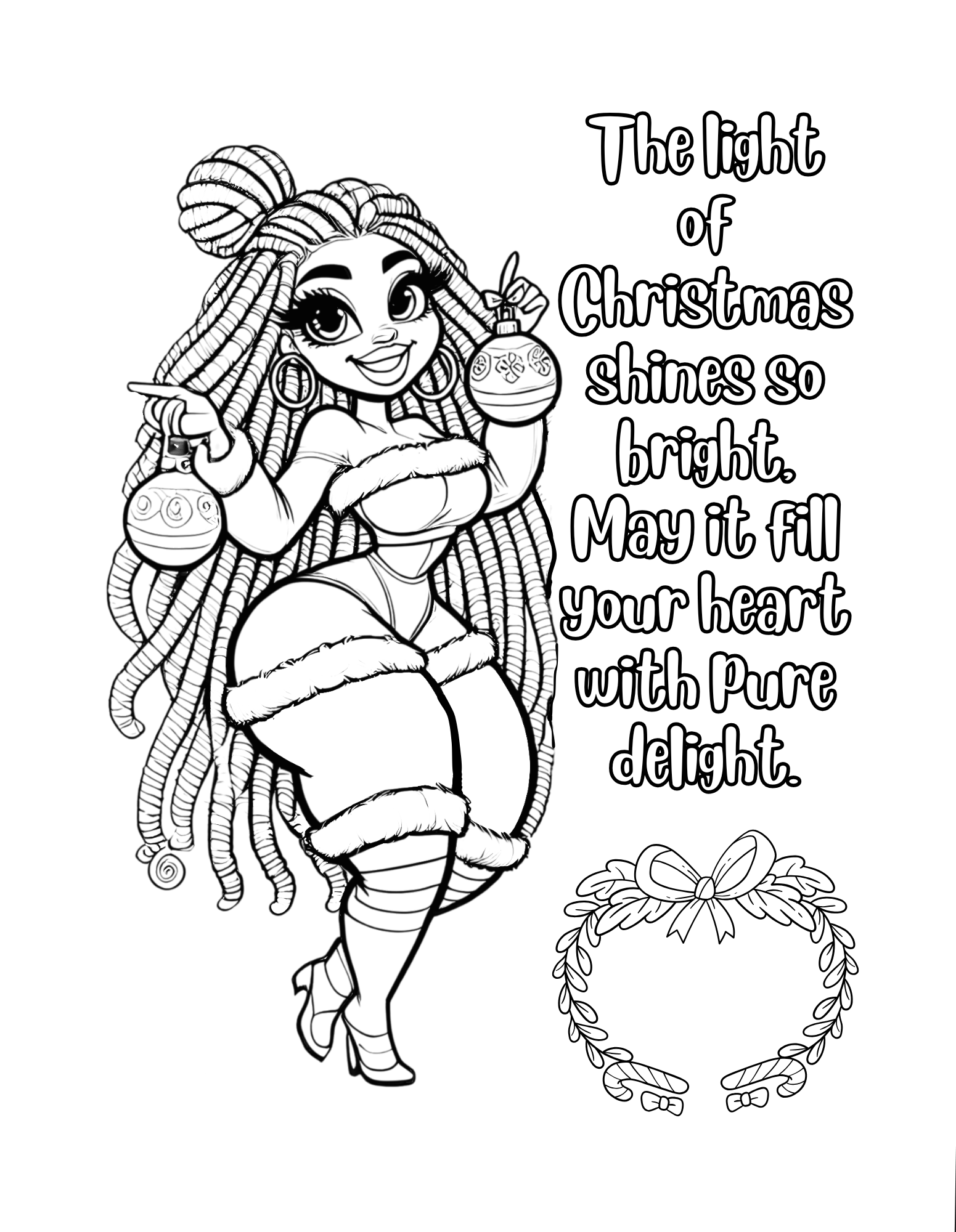 Melanated Cocoa Cuties Christmas Coloring Book