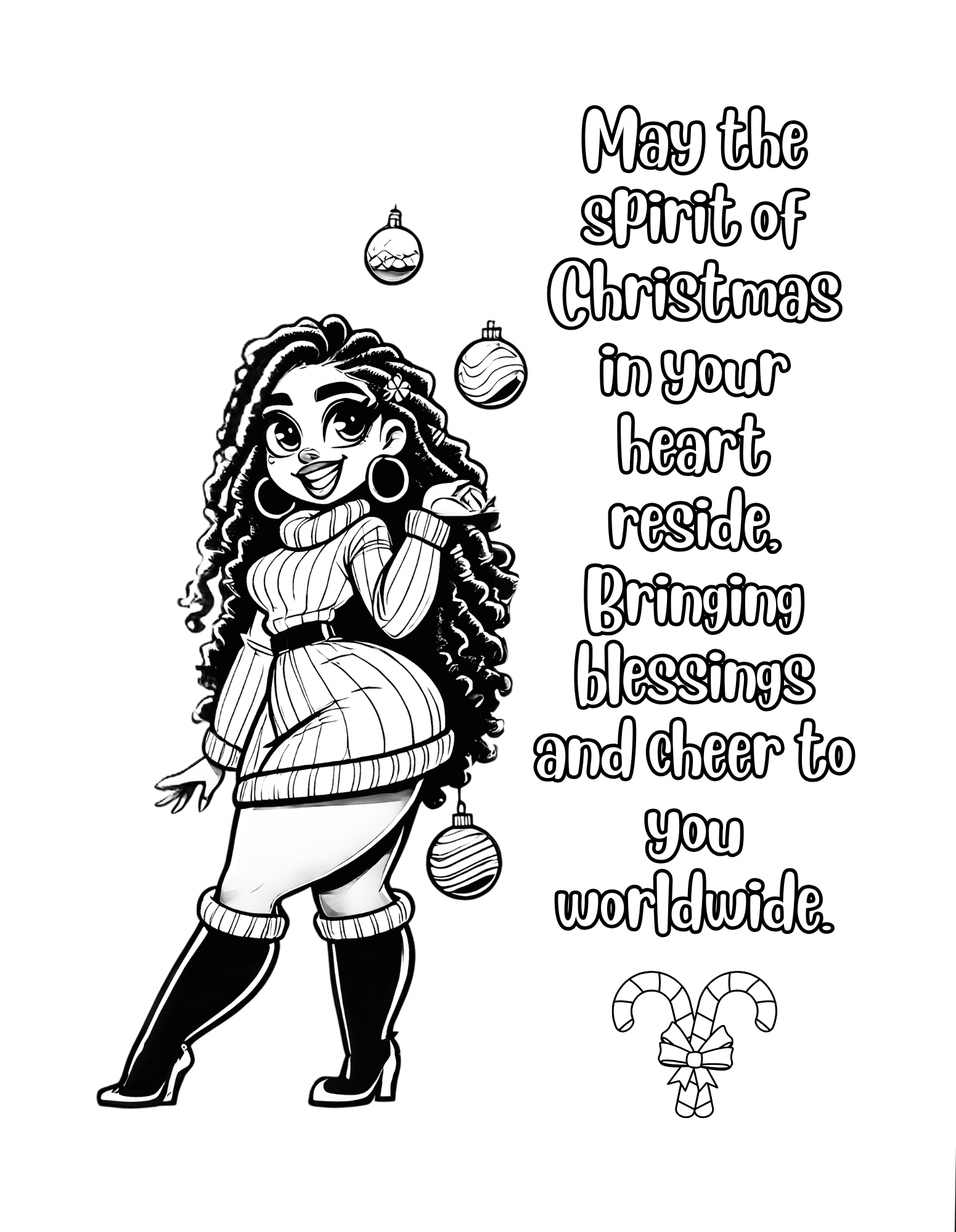 Melanated Cocoa Cuties Christmas Coloring Book