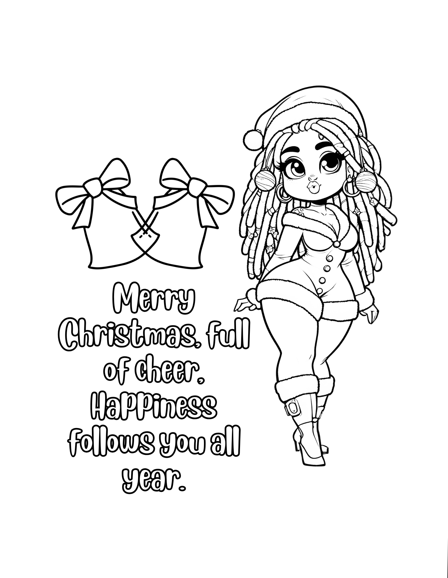 Melanated Cocoa Cuties Christmas Coloring Book