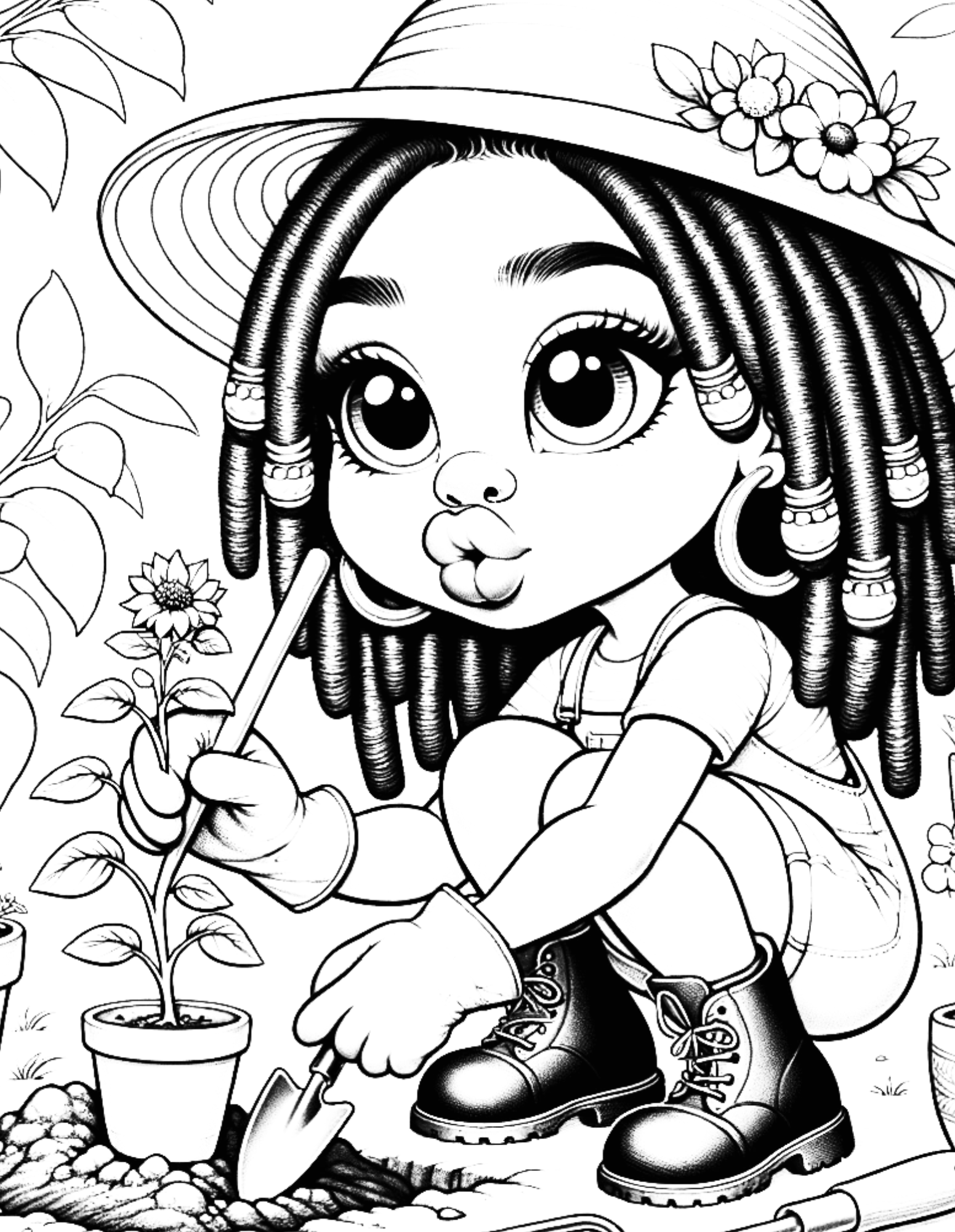 Melanated Cocoa Cuties Little Black Girl Magic Coloring Book